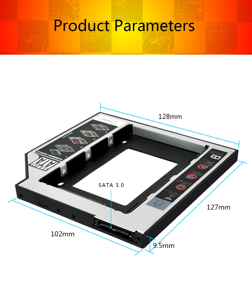 Sunvalley отсек для жесткого диска Универсальный 2,5 2-ой 9,5 мм SSD HDD SATA жесткий диск HDD Caddy адаптер отсек для Cd Dvd Rom