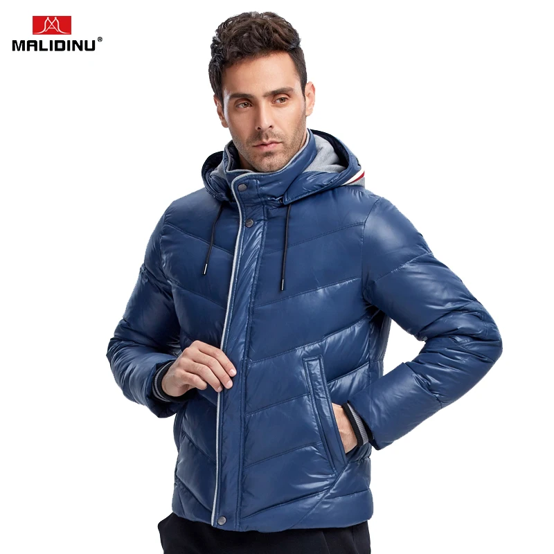 

MALIDINU 2019 New Men Down Jacket Winter Down Coat Parka 70%White Duck Down Hooded Thicken Winter Jacket Brand Free Shipping