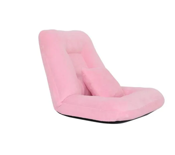 Складной пол диван кресло Регулируемый 14 положения спинки Поддержка Гостиная откидывающимися дома чтения игровой стул отдыха Складная - Цвет: Pink Color