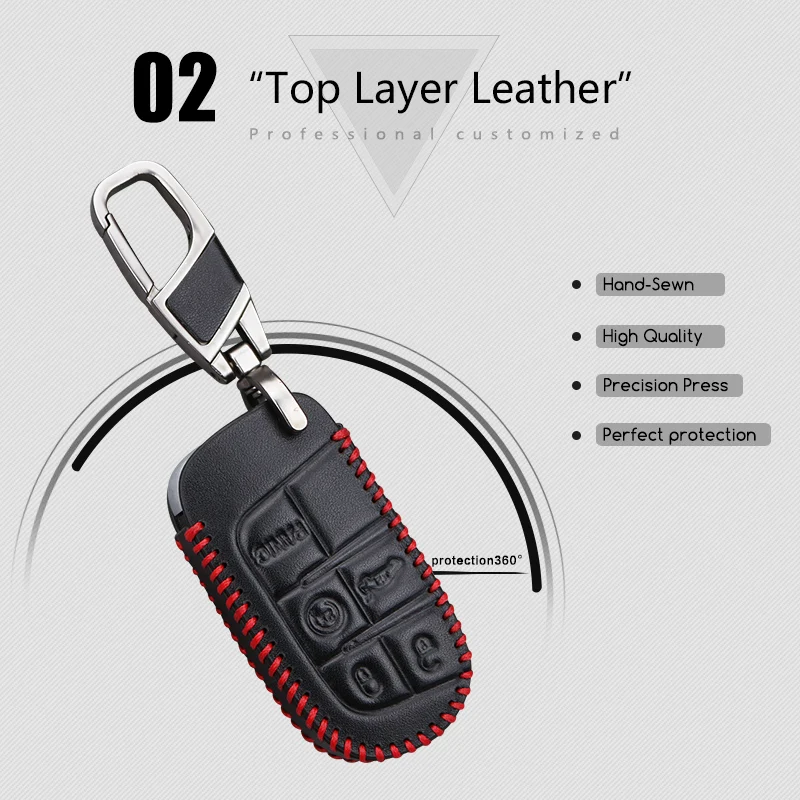 Чехол для ключей из натуральной кожи Jeep Grand Cherokee и Renegade Patriot Compass Liberty Wrangler чехол