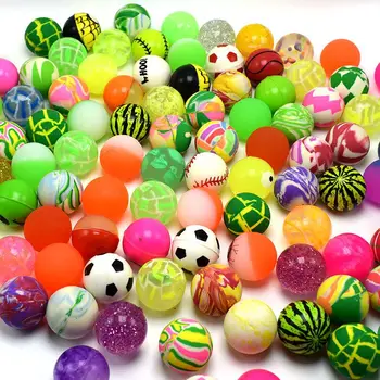 

5pcs 10pcs Different Mixed Bouncy Ball Solid Floating Bouncing Kids Elastic Rubber Ball Pinball Football Funny Toys For Children