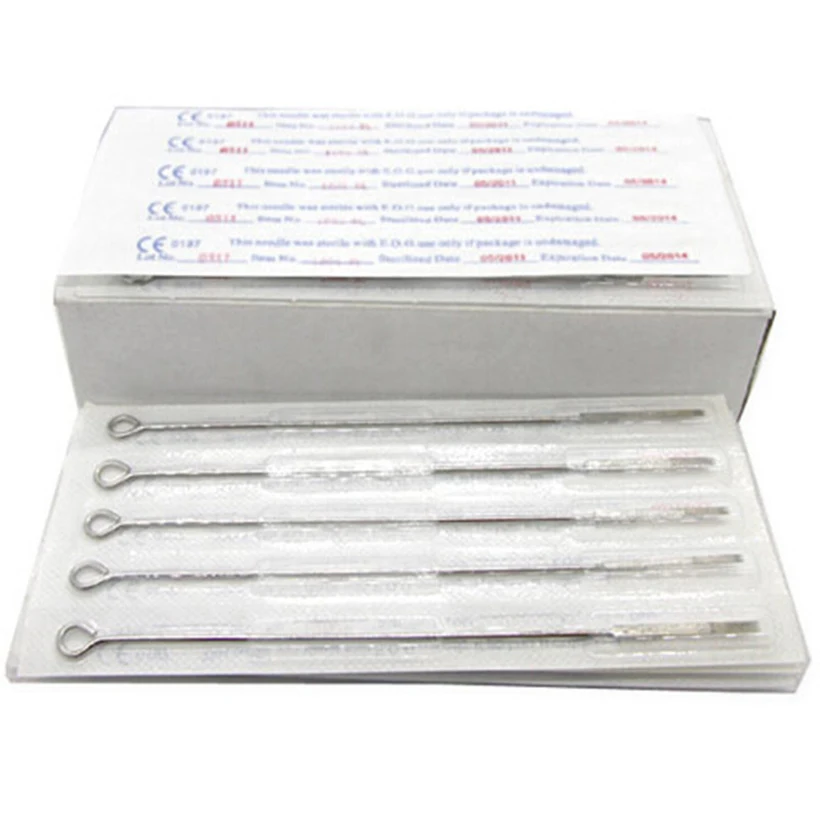 50Pcs11RM DisposableTattoo иглы шейдеров ассорти изогнутые круглый иглы перманентный макияж agujas tatuaje