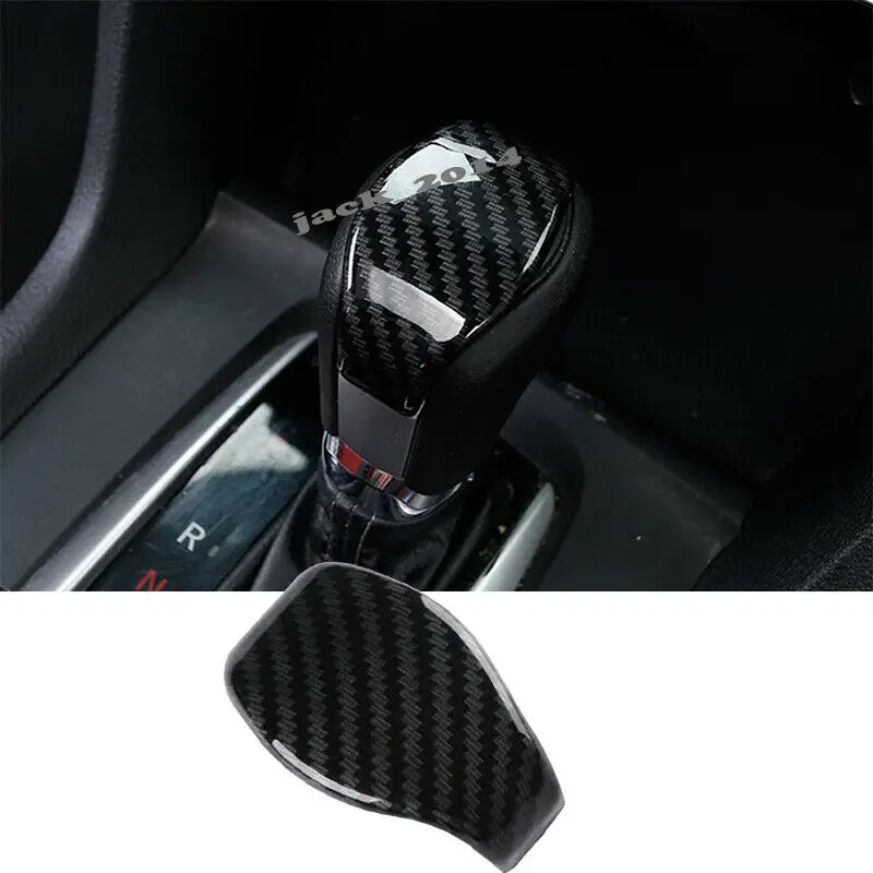 Carbon Fiber Inner Gear Lever Shift Knob Cover Fit for Honda Civic
