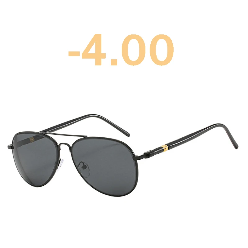 Iboode классические поляризационные солнцезащитные очки для близорукости, мужские уличные солнцезащитные очки для вождения, женские линзы из смолы, диоптрий-0,5-6,0 - Цвет оправы: Black -4.00