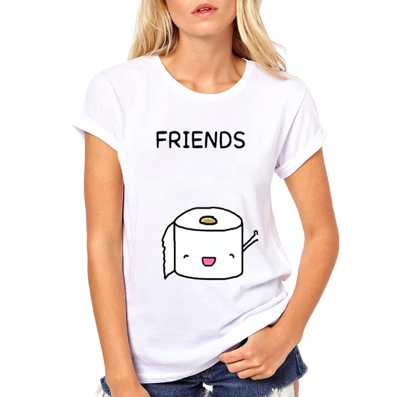 BFF Hamburger chips juice best friends 3 forever t shirt women Homme Summer tops t-shirt Plus Size casual Tee