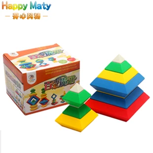 

Free shipping Baby rhombus blocks plastic pyramid magic cube educational toys 3