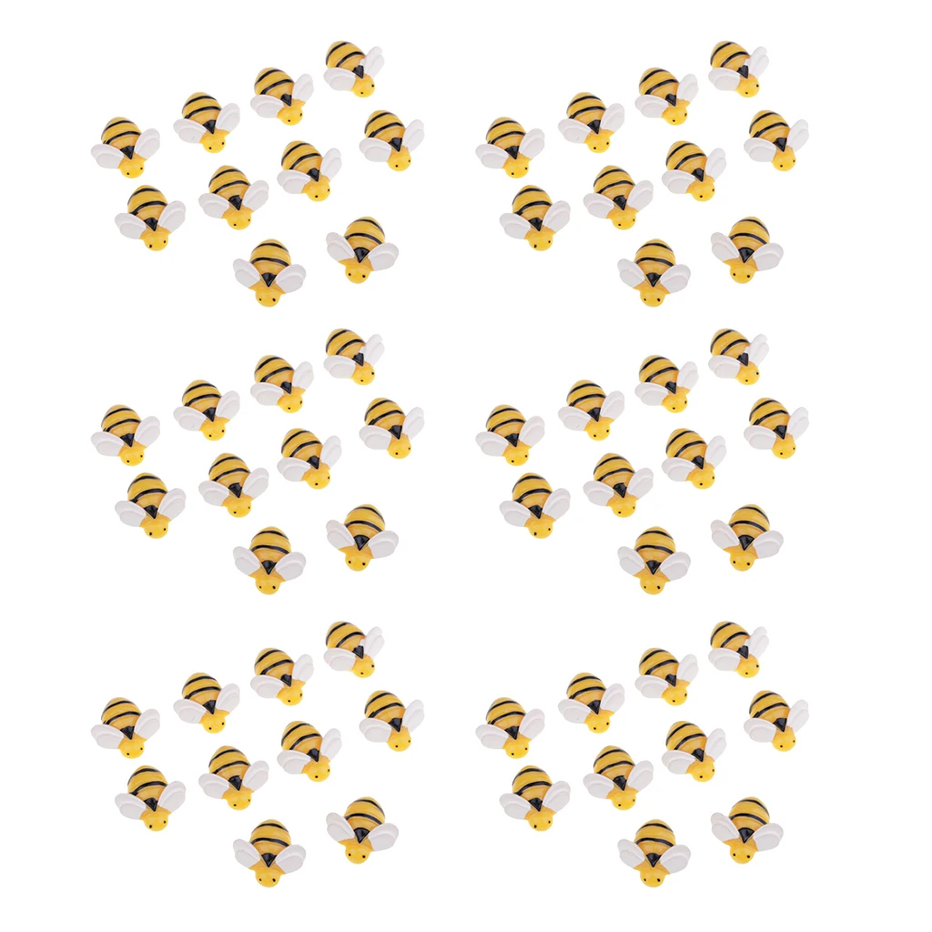 60 Pieces Bee Shape Resin Flatback Embellishment DIY Phone Case Decoration