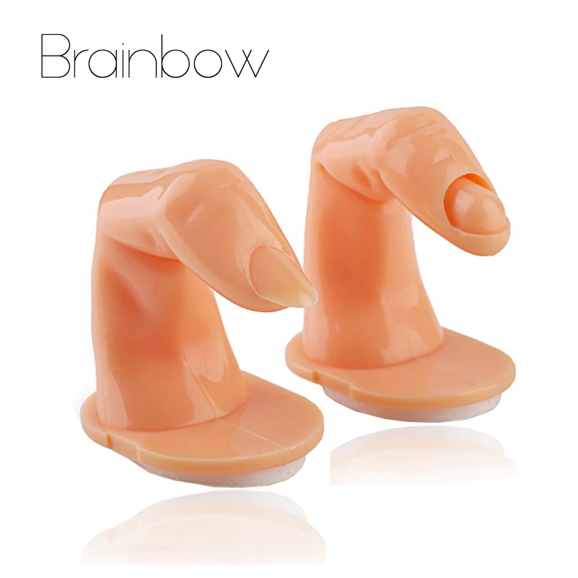 

Brainbow 2pcs 1:1 Natural Fake Fingers Model Practice Training Nail Art Manicure False Tips Display with Nail Tips& No Nail Tips