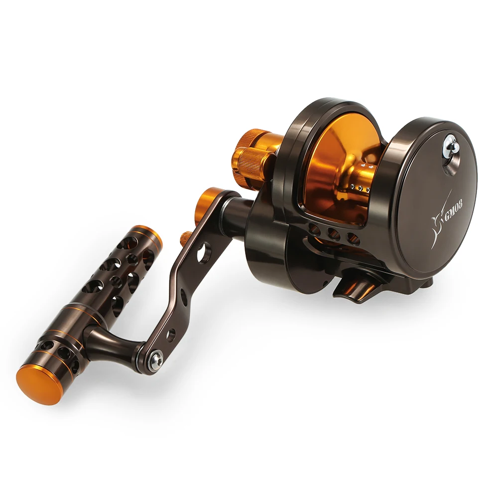8+1 BB Ball Bearing Fishing Reel CNC Machined 2 Speed Lever Drag Big Game Trolling Reel Sea Boat