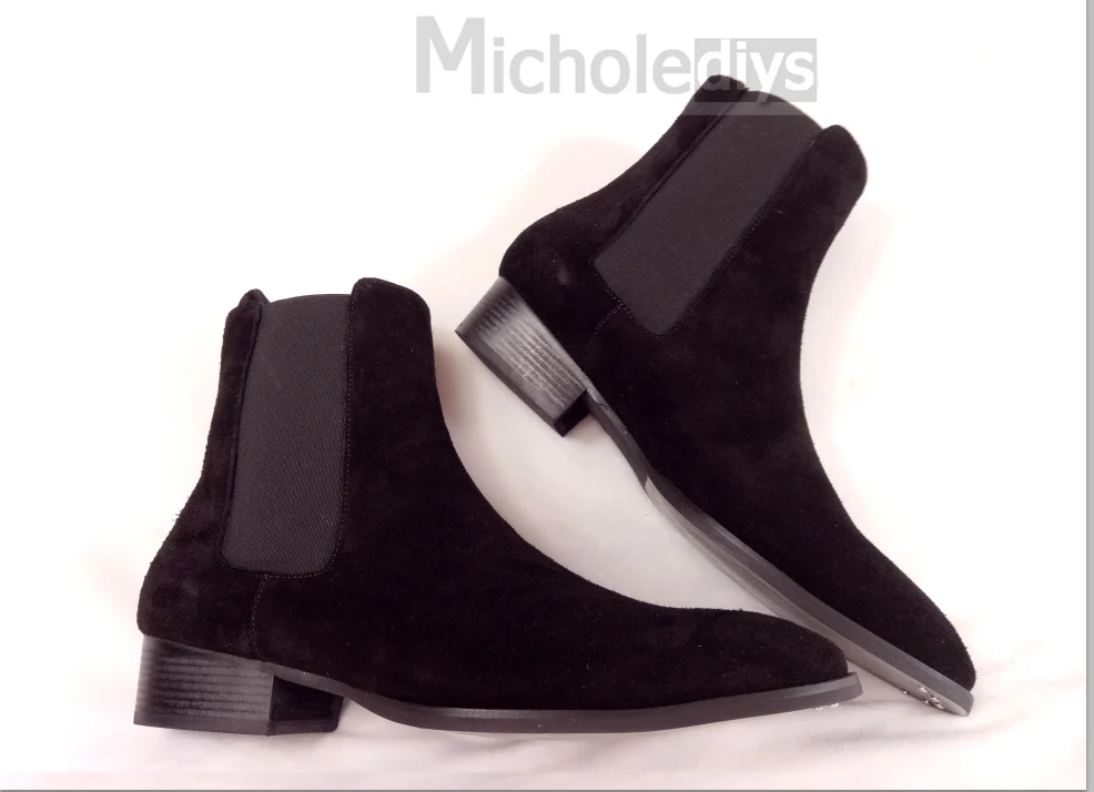 

2018 New Arrival Nubuck Ankle boots Famous brand Mens Chelsea Boots Pointed Frosted Leather Shoes Wedding and party Shoes