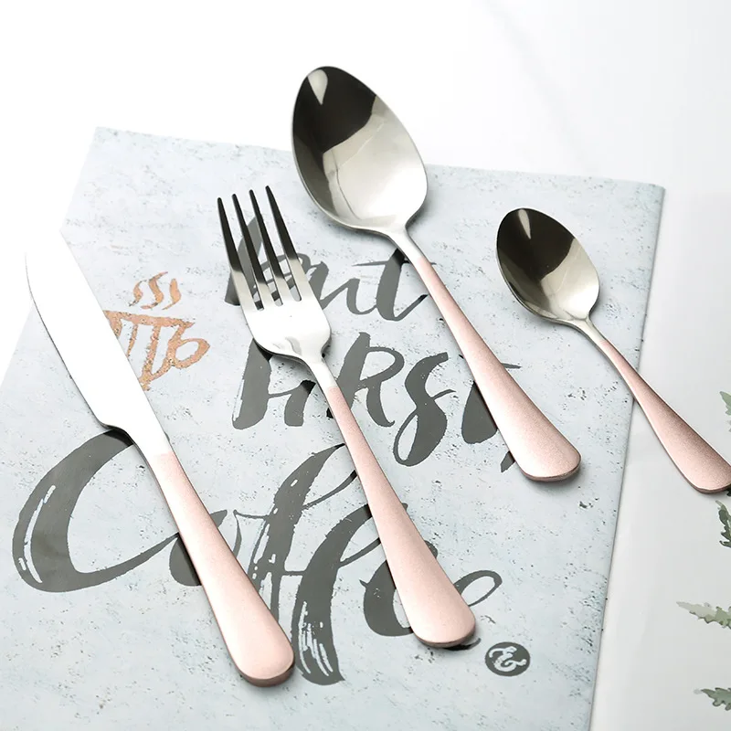 

4pcs/set 304 Stainless Steel Black Cutlery Set Knife Fork Set Tableware dinner tools Knife and Fork Western dinnerware set