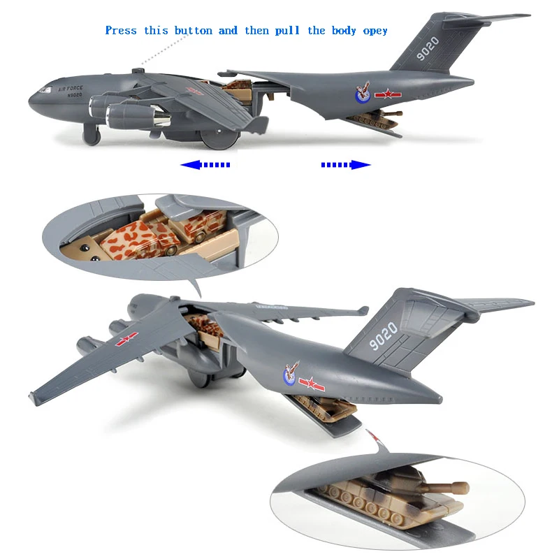 Alloy Diecast Transport Plane Simulation Vehicle With Light Sound Aircraft Model 