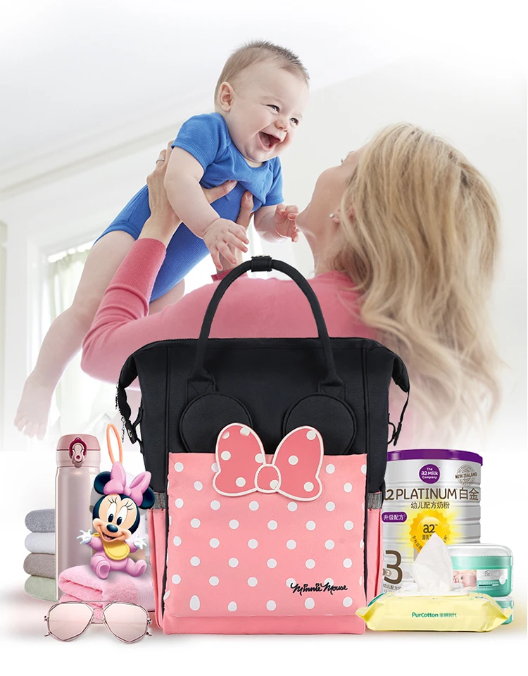 Disney теплоизоляционная сумка, вместительные детские бутылочки для кормления, сумки, рюкзак для ухода за ребенком, сумки для подгузников, оксфордские изоляционные сумки
