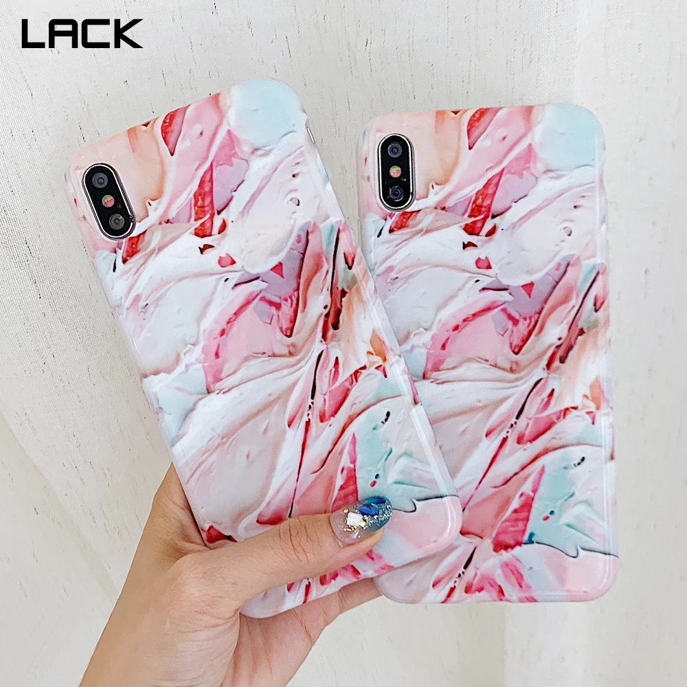 

LACK Colorful Ice cream Oil Painting Soft IMD Cases For iphone 11 11Pro Max XR XS X 7Plus 6 6S 8 Cute Smooth Scrawl Back Cover