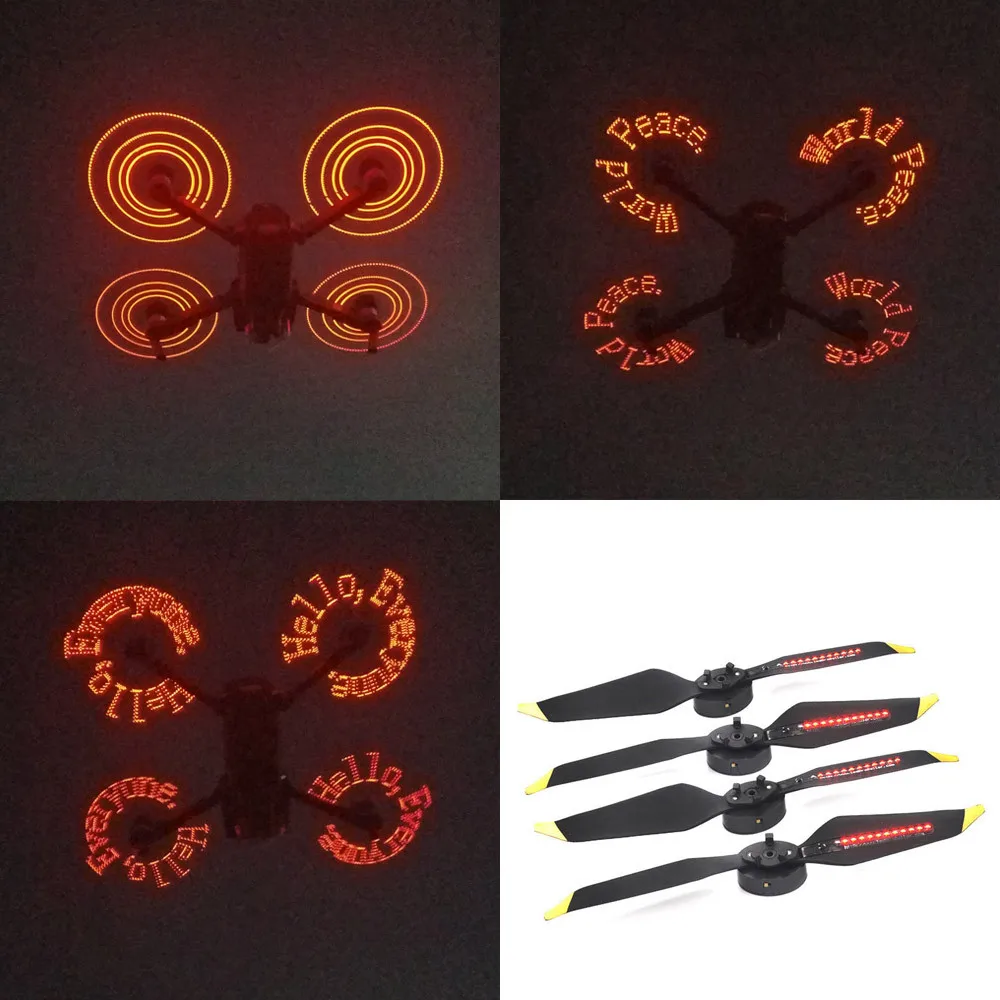 

2 Pairs Programmable LED Flash Word Propellers for DJI Mavic Pro Platinum Jul4