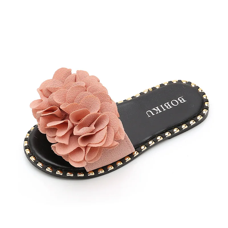 New Children Sandals Summer Flowers Shoes Princess Slides Girls Sandals Slippers Flip Flop Flat Open Toe Kids Beach Shoes