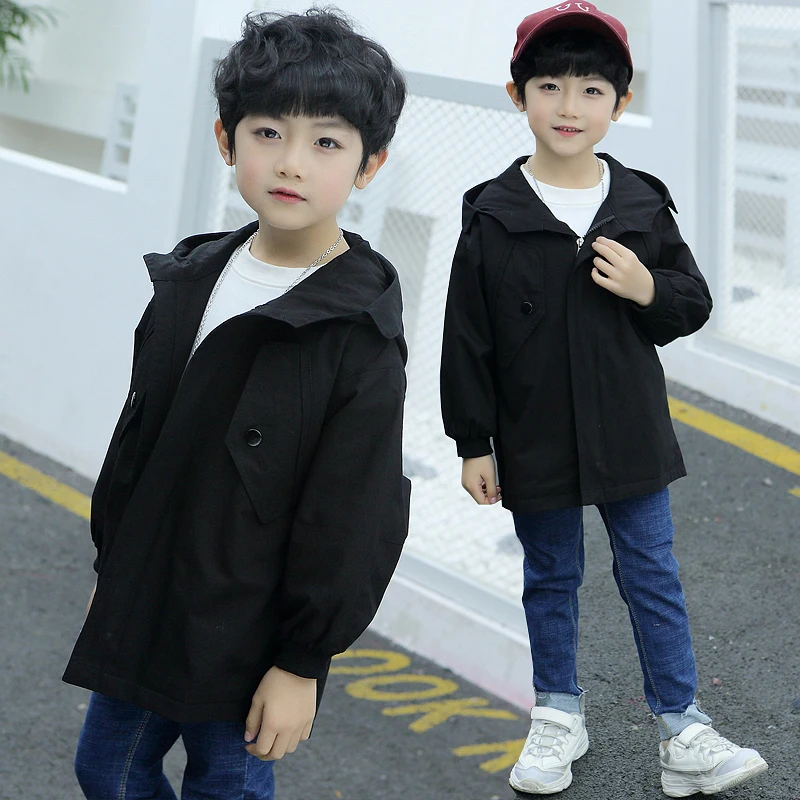 Новая детская одежда весенняя куртка для мальчиков детская ветровка с длинным разрезом из подростки Корейская рубашка для мальчиков на весну