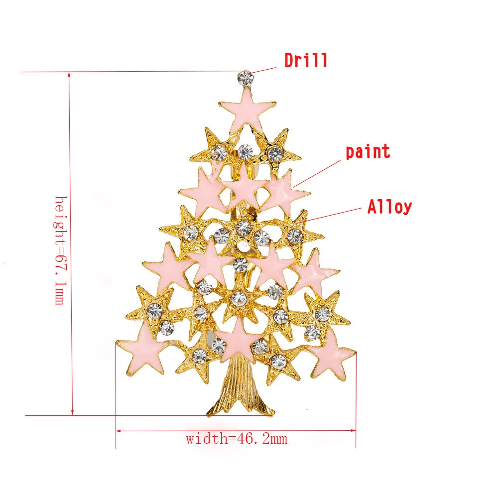 2017 Nuovo Disegno Eccellente albero Di Natale spilla pin di Cristallo Oro Aolly XMAS Tree Bella Spille Regalo Di Natale Dei Monili di Vendita Calda in 2017