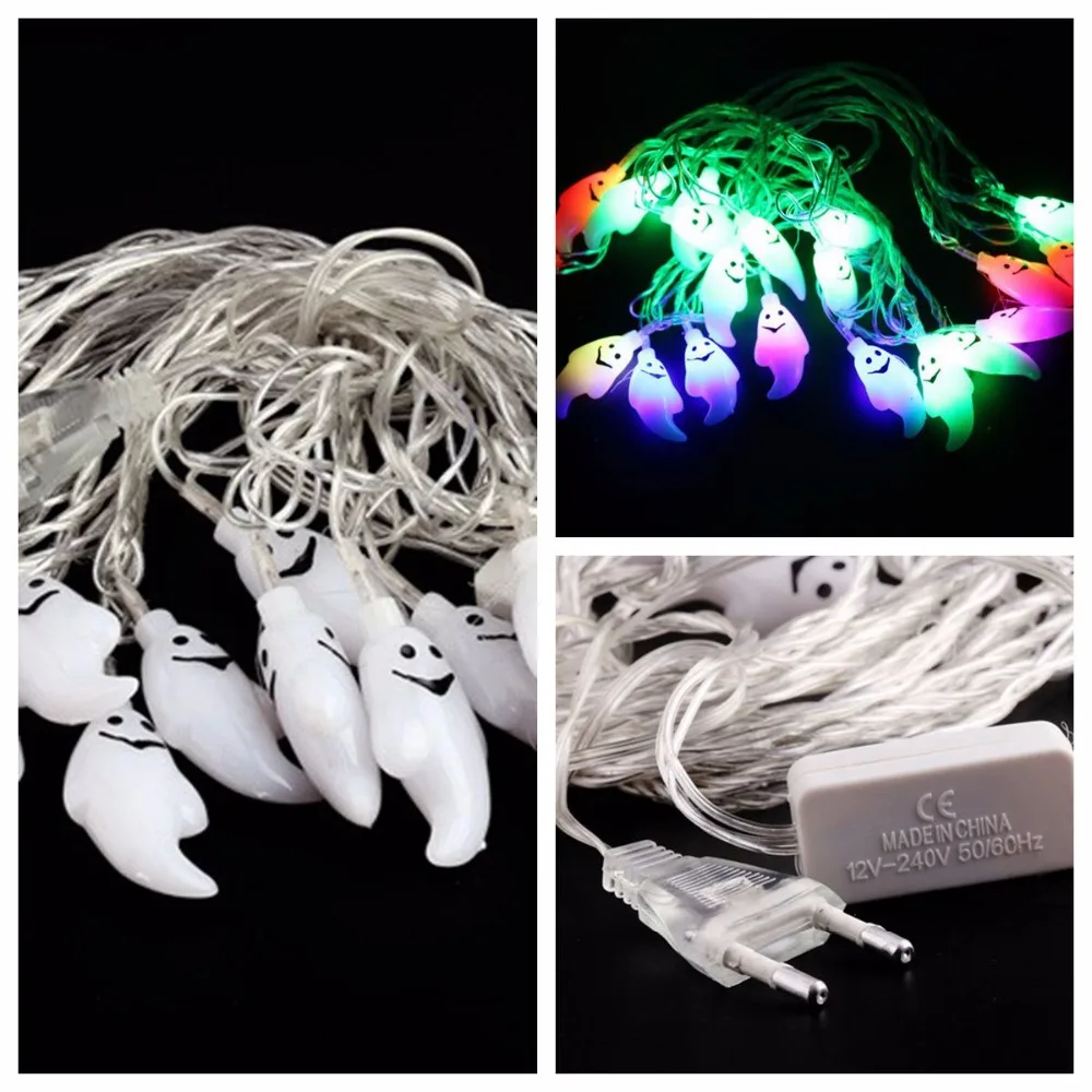 Halloween Holiday Light Ghost LED Light Strip 4M 20 LEDS DIY Christmas