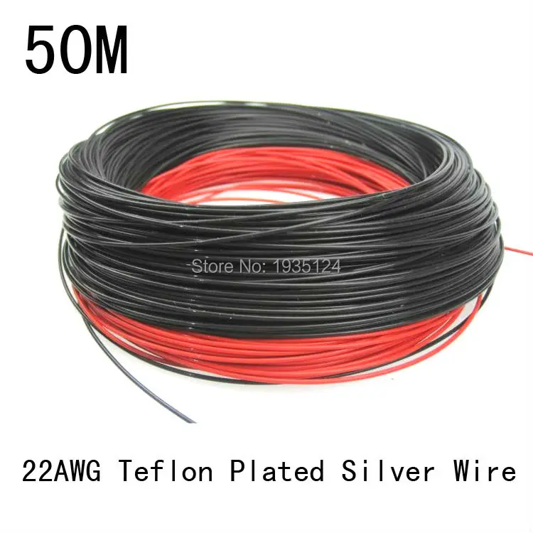 50M free shipping 22AWG Teflon plated silver wire of 0.35 high