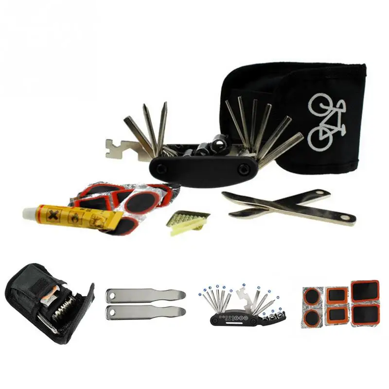 

Multitool Cycling Tire Repair Service Portable Tools and Bag Bike Bicycle Repair Tool Box Kit Set