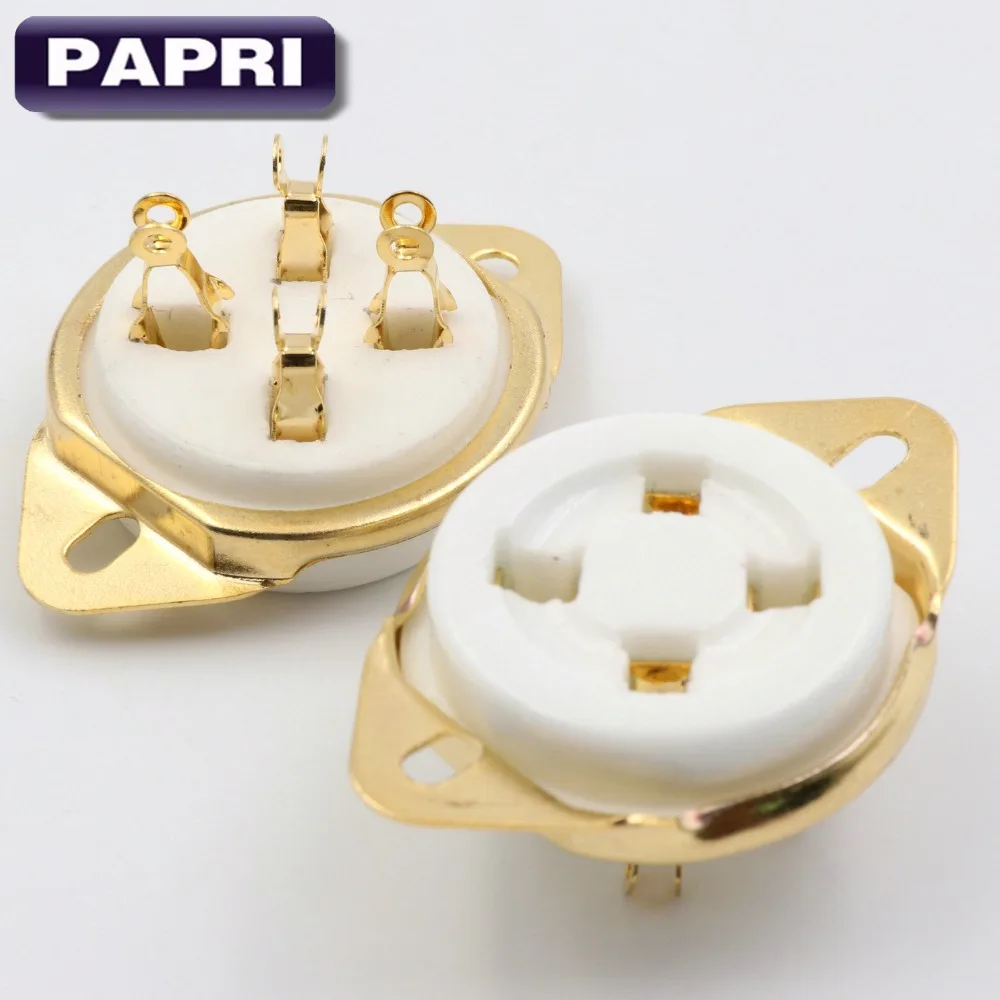 PAPRI 10 шт. Керамика 300B 2A3 5U4G 572B PX4 U4A вакуумная трубка гнездо позолоченные 4 Пина для