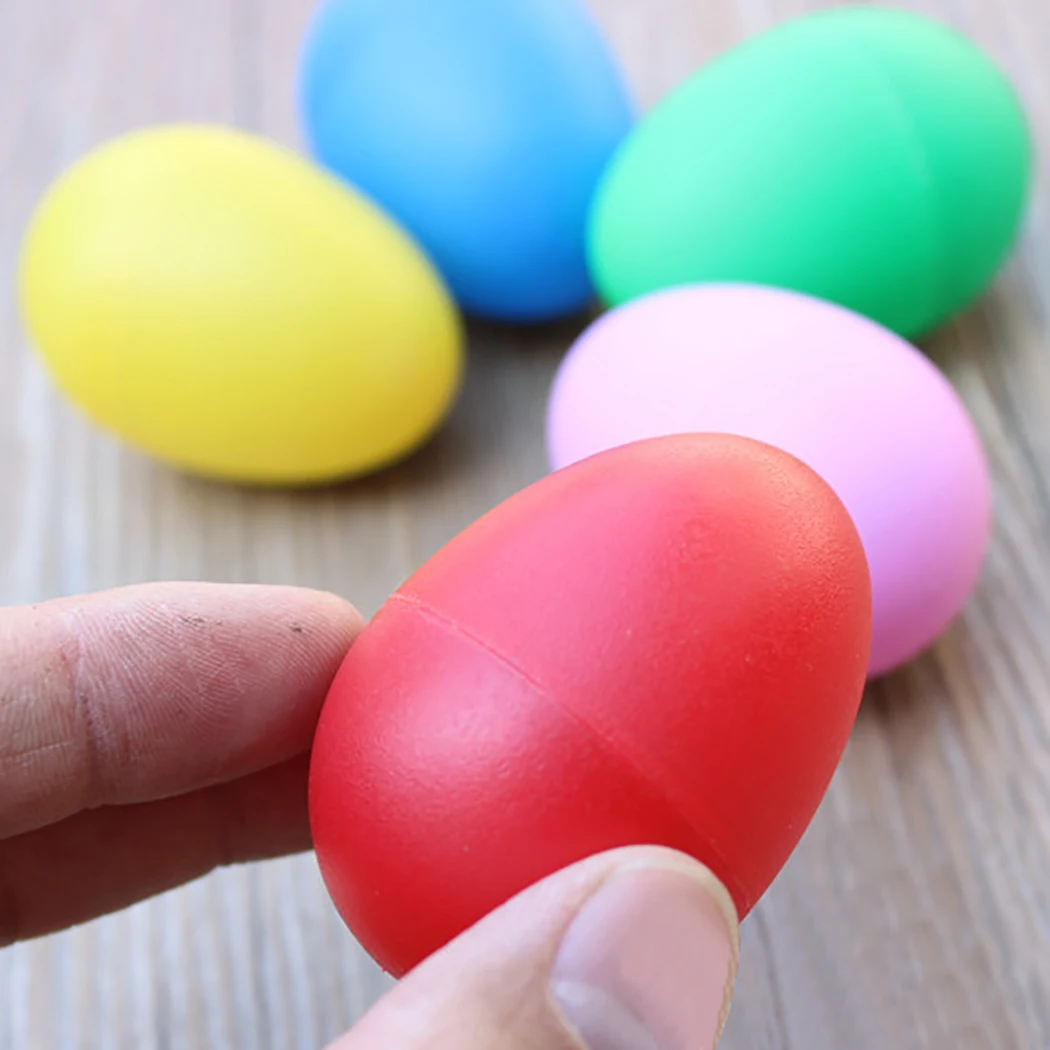 12 шт пластиковые яйца ШУРШАЩИЕ погремушки maracas шейкеры многоцветные детские милые музыкальные ударные инструменты для раннего обучения