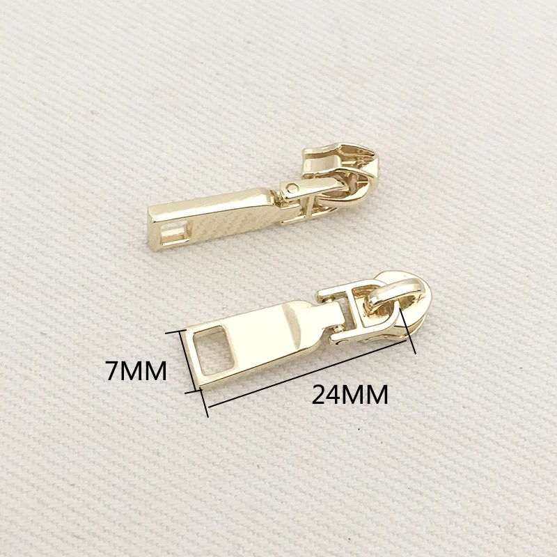 10 шт. Lightgold металлические ползунки для молнии для 3# нейлоновые молнии куртки одежда молнии головы молния Ремонтный комплект DIY сумка Аксессуары - Цвет: J-7x24mm
