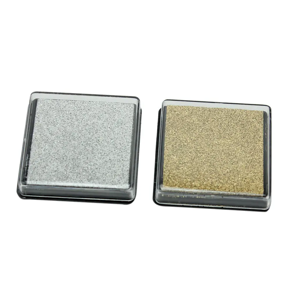 

2Pcs/Set Sponge Mini Gold and Silver Cube Inkpad DIY Ink Pad Craft Stamp Scrapbook Card Paper Fabric Gift DIY Makers