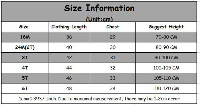 18M - 6T Size
