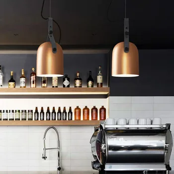 

2019 NEW Personality Design Simple American Industrial Style pendant lights Cafe Restaurant Bar Bedroom Leather Girdle lights M