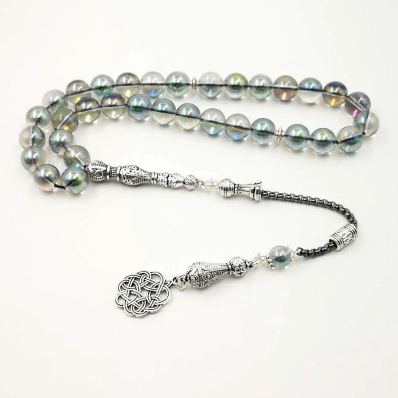 

Natural Green crystal Tasbih Popular style bracelets Muslim Beaded Islam gift crystal Jewelry