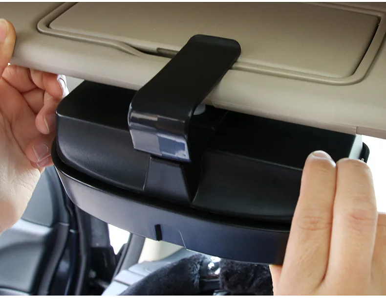 Автомобильный солнцезащитный козырек футляр держатель Органайзер авто зажим для очков зажим для билета Карты ABS футляры для очков CHIZIYO