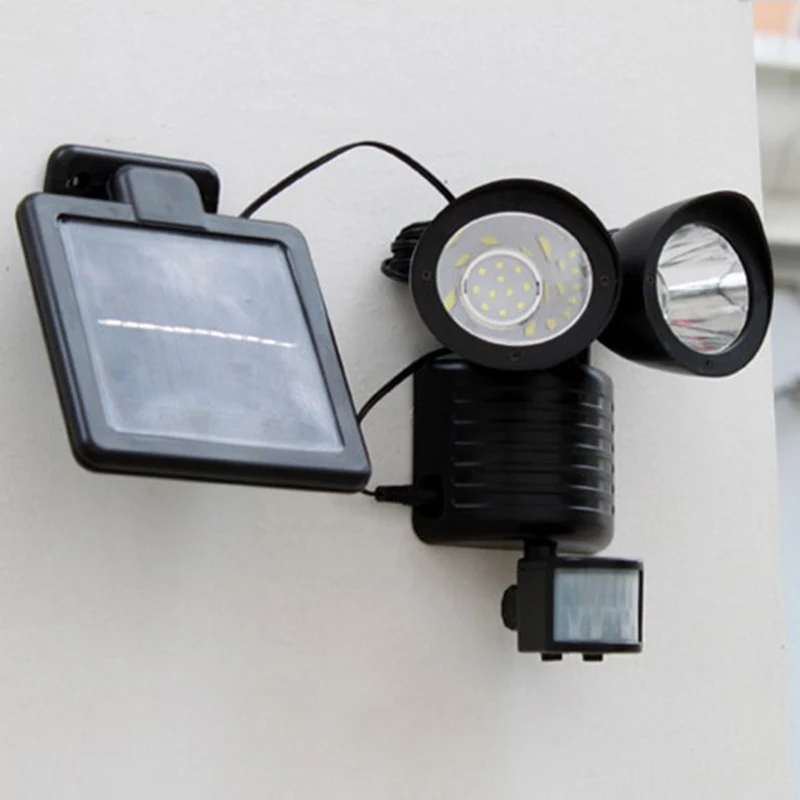 

Dual Sensor Security Detector Solar Light 22 Patch LEDs Double Head Spotlights For Garden Yard Path Lawn Outdoor Lighting
