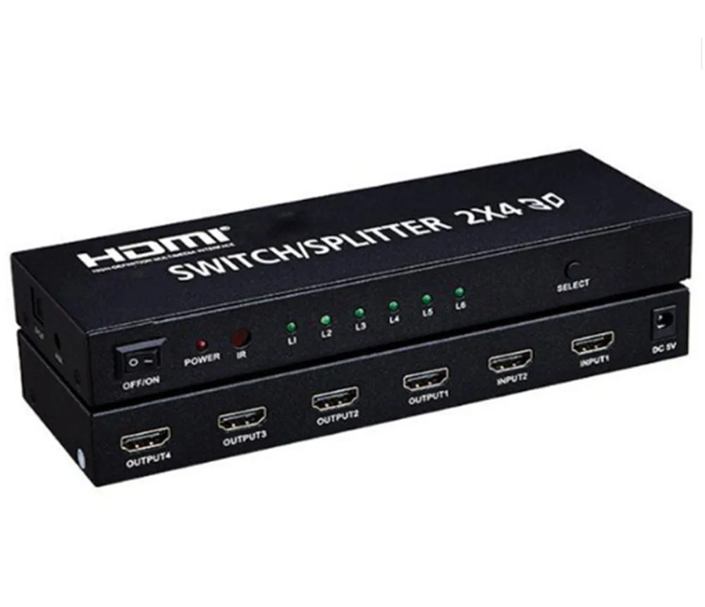 2x4 HDMI сплиттер 1.4b матричный аудио видео конвертер адаптер поддерживает 3D 1080p 4K 2X2