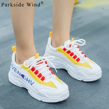 

Parkside Wind Women Vulcanize Shoes Brand Fashion Casual Shoes Mix Color Lace-up Platform Sneakers Comfortable Tenis Feminino-45