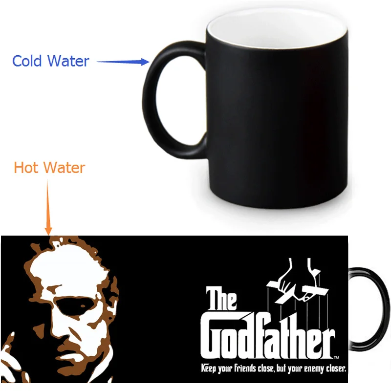 

The Godfather porcelain mug morphing coffee mugs heat changing color Hot Reactive sensitive Ceramic Tea mugen mug