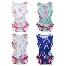 Newborn Baby Boys Girls Flower Romper Sleeveless Tassel Jumpsuit Outfits Clothes Playsuit Baby Clothing