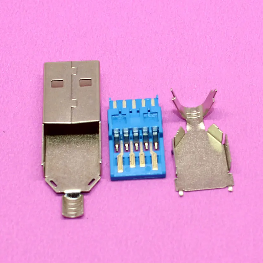 

YuXi Brand New DIY USB 3.0 male connector jack soldering type socket 3 in 1