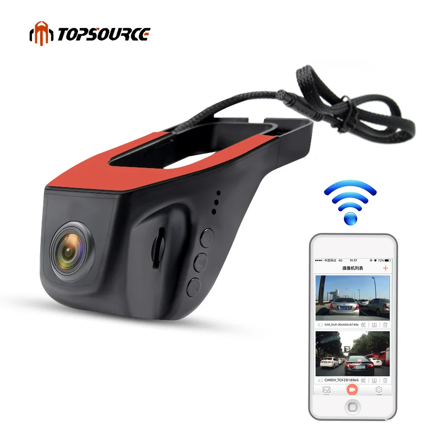 

TOPSOURCE Novatek 96655 Wide Angle Mini Hidden HD WIFI Car DVR Auto Dash Camera Video Registrator Recorder Camcorder Black Box
