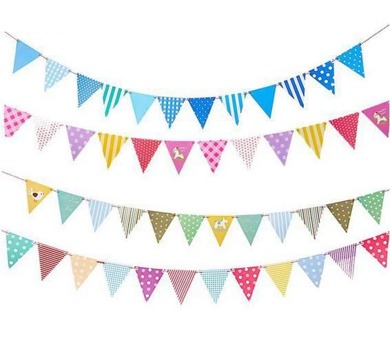 

1set=12flags DIY Cartoon Paper Flag Baby Birthday banner Bunting Decoration boy baby shower favor birthday party decoration kids