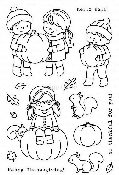 

Pumpkin Patch/Transparent Clear Stamps for DIY Scrapbooking/Card Making/Kids Christmas Fun Decoration Supplies