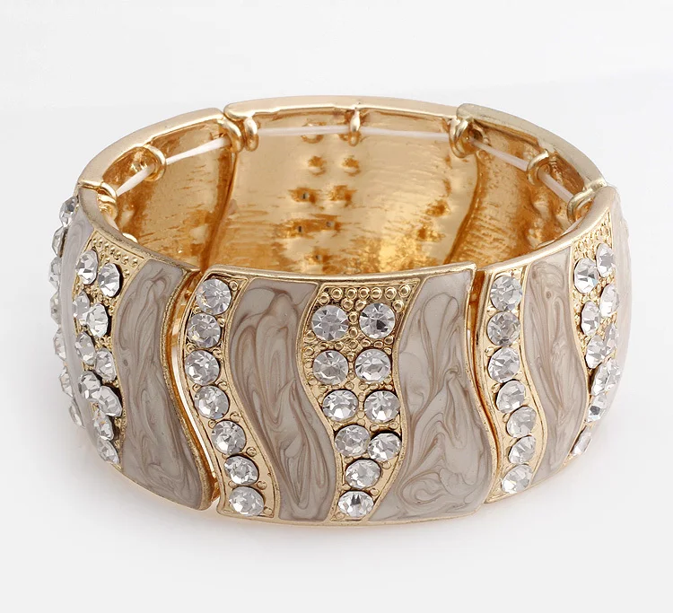 Top quality Elastic Bangles Alloy Enamel Gold Bangle Fashion