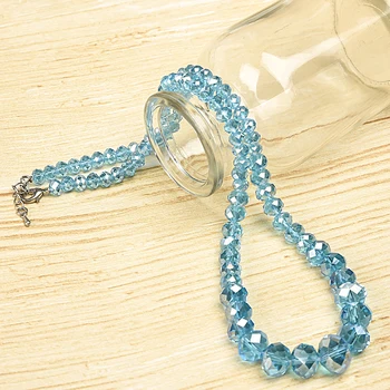 

Pick size 6-14mm Star series blue circle Glass beads making for necklace suitable for noble women