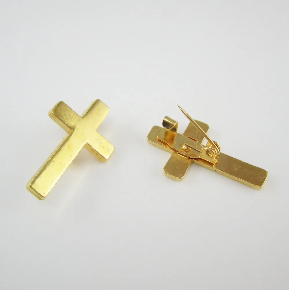 

50pcs of Gold Tone Religious Christian Booches Cross Lapel Pins