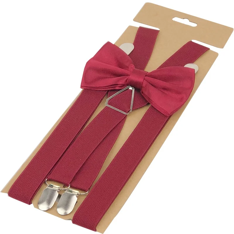 Yienws красный галстук-бабочку подтяжки Adulto 4 застежка брюки с бантом бандажа для Для мужчин Для женщин плотная X-Back Suspensorio Свадебная вечеринка