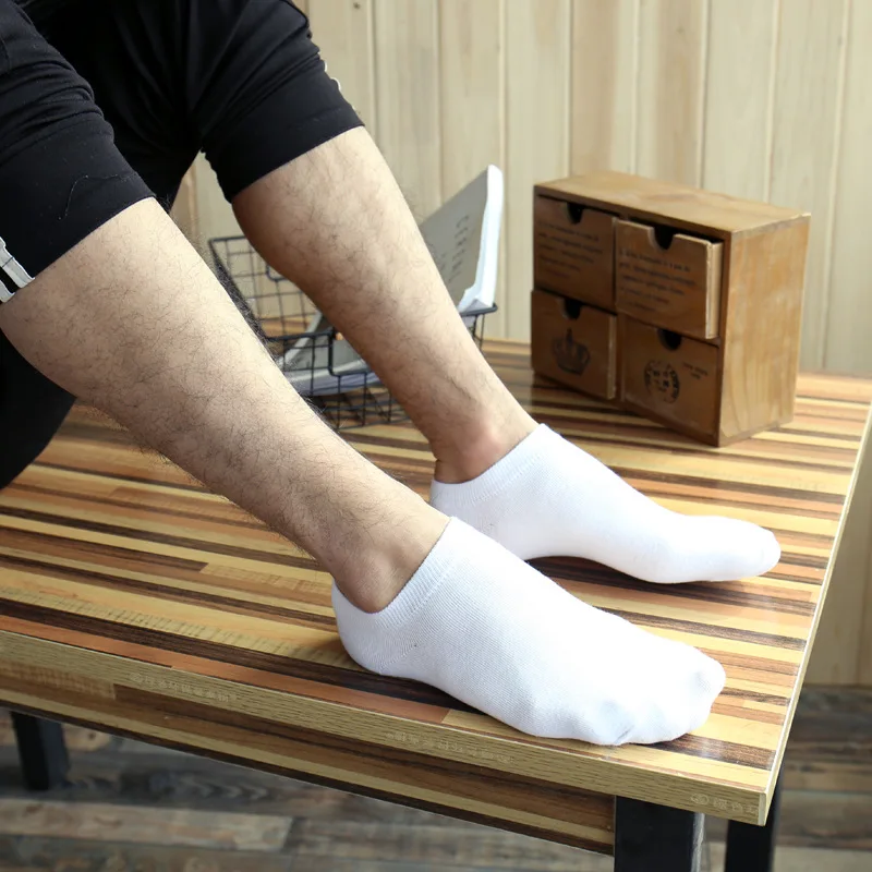 

5 Pair/set Men's Cotton Socks Ankle Short Socks Summer Cool Socks Low Cut Socks Fashion White Boat Sock Breathable Invisible