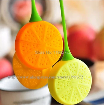 

200pcs/lot Lemon Shape Silicone Loose Tea Filter Tea Infuser Citrus Wedge Strainer Fred Free Shipping