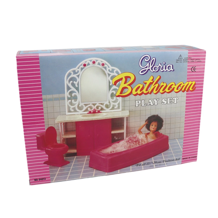 Ретро игровой набор для ванной комнаты для куклы Барби игрушка миниатюрная кукла аксессуары с ванной туалетный столик шкаф Коллекция Модель