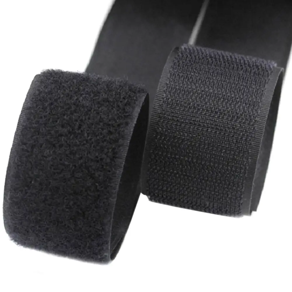 

5CM*2M Black White Hook and Loop without Glue Nylon Hook and Loop Fastening Tape for Clothing Shoes Hats Bags
